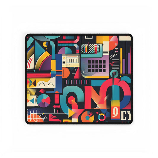 Colorful Statistics Art: A Vibrant Illustration Exploring Data Visualizations - Desk Mat