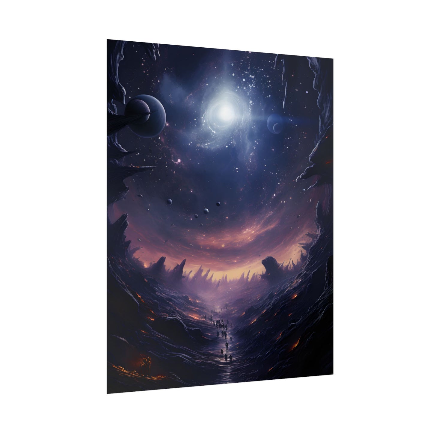 Black Hole Cosmic Art: A Planetary Masterpiece - Poster