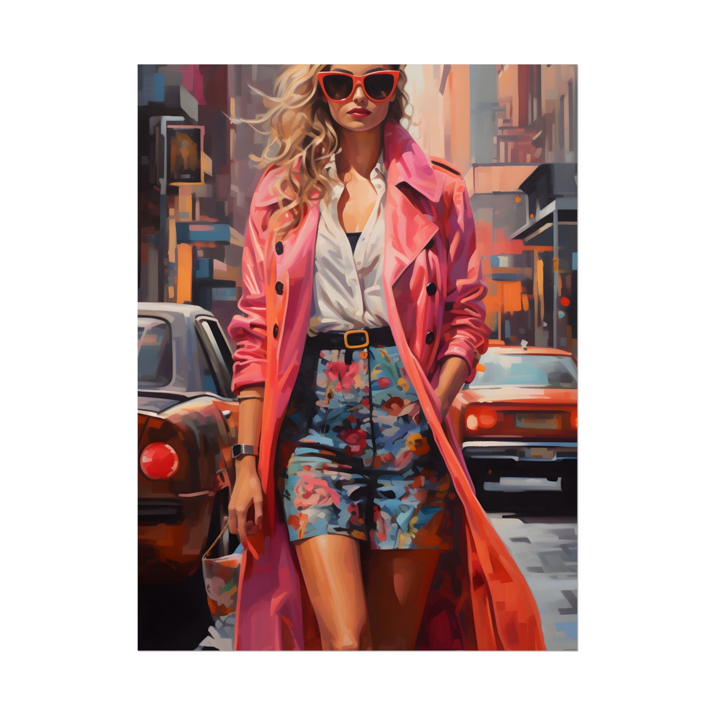 Urban Fashionista: City Street Photography Artwork - Poster