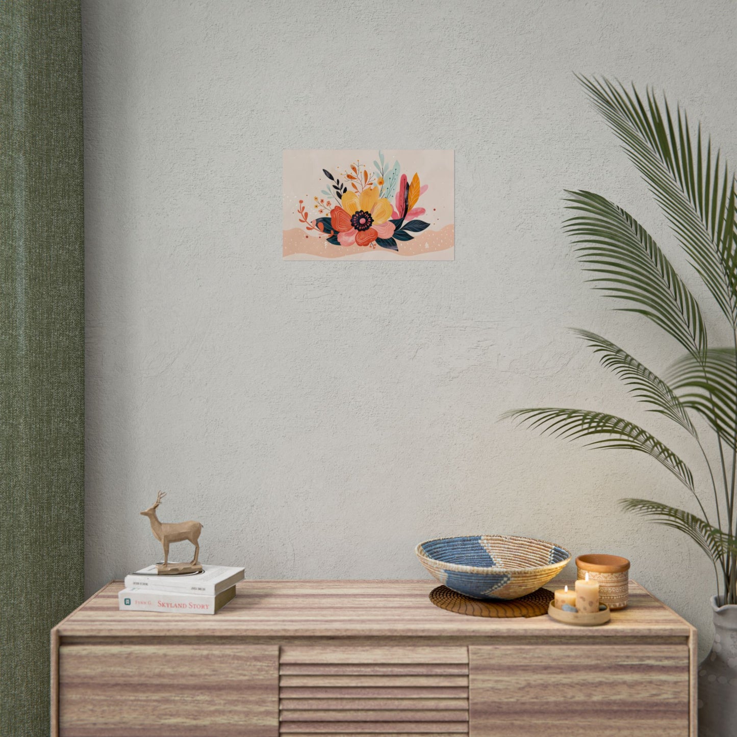 Blooming Growth: Vibrant Flower Artwork - Poster