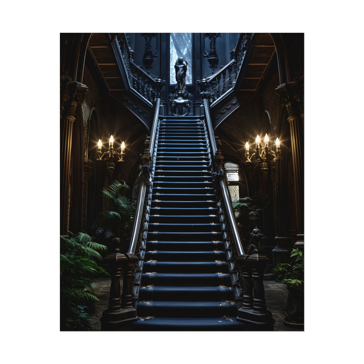 Haunted Victorian Mansion Mystery: Spooky Gothic Artwork - Poster