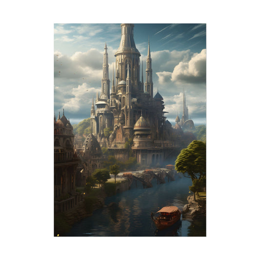 Breathtaking Floating City of Columbia: Aerial Artwork - Poster