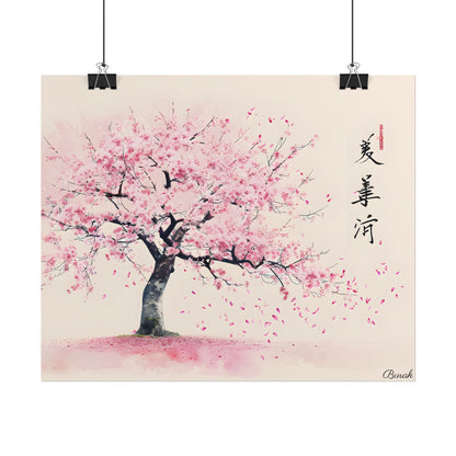 Japanese Cherry Blossom Art: Springtime Painting - Poster