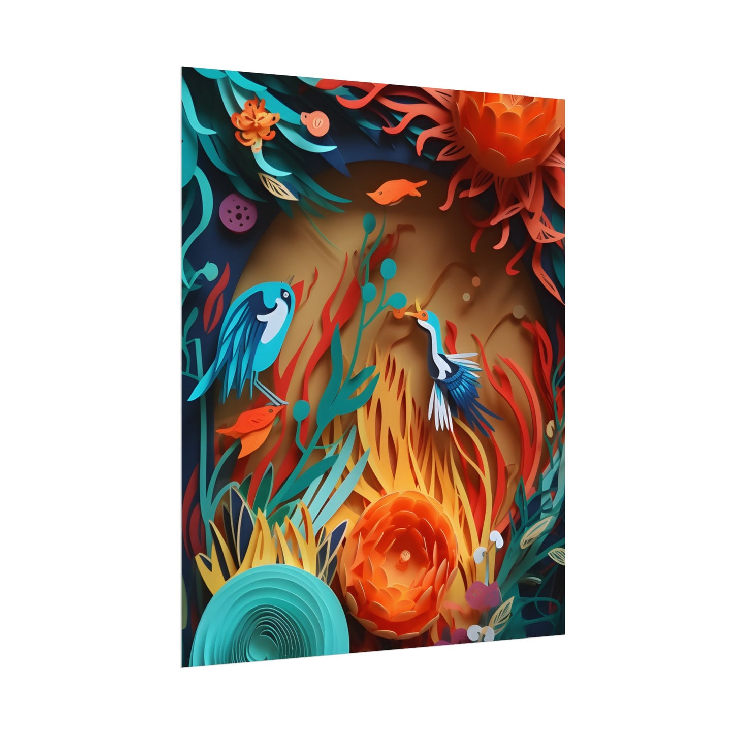 Eye-Catching Paper Quilling Indian Landscape Artwork - Poster