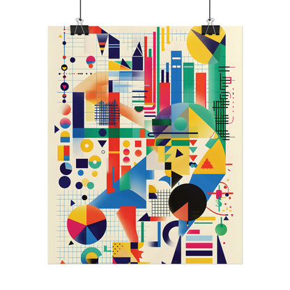 Colorful Educational Artwork: Statistical Illustration - Poster