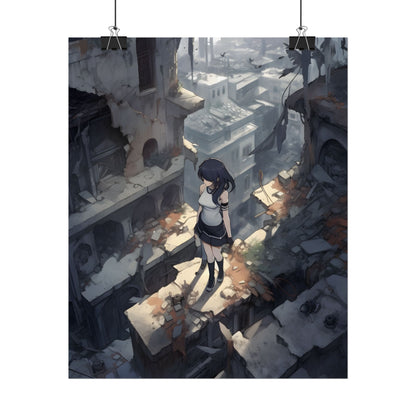 Anime Bird in Flight: Delicate Details in Mid-Air - Poster