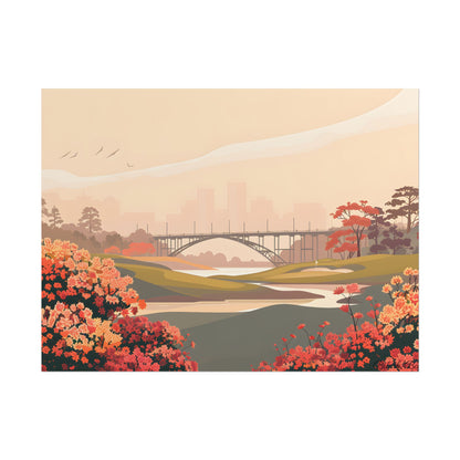 Retro Golf at Augusta: Vintage Illustration - Poster