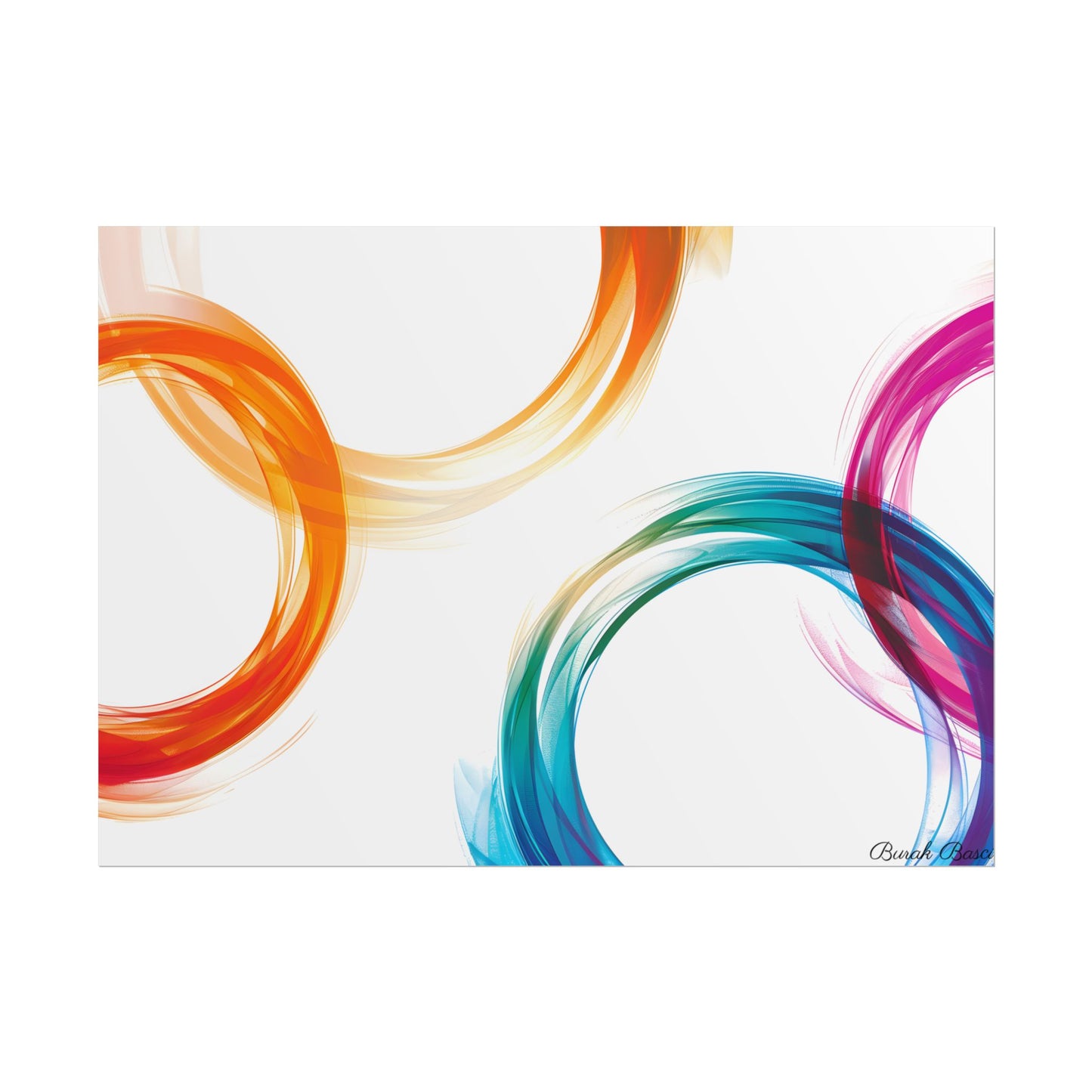Swirling Abstract Colors: Vibrant Digital Artwork - Poster