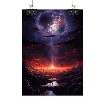 Vivid Black Hole Planet: A Detailed Cosmic Artwork - Poster
