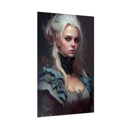 Blonde Profile Portrait: Simple Daylight Dress Art - Poster