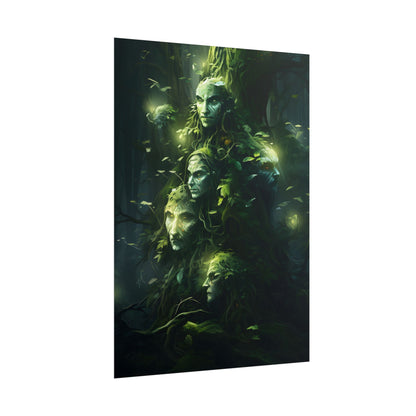 Mystical Morning Guardians: Ancient Forest Spirits - Poster