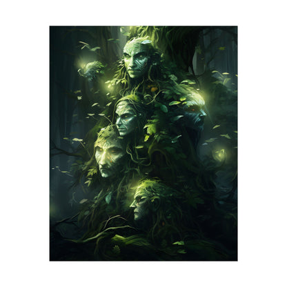 Mystical Morning Guardians: Ancient Forest Spirits - Poster