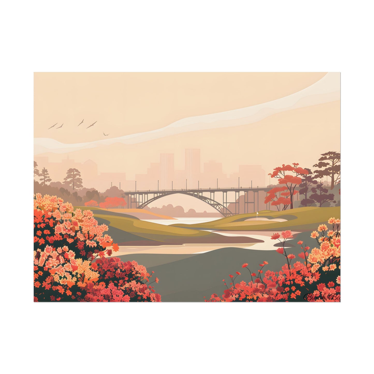Retro Golf at Augusta: Vintage Illustration - Poster