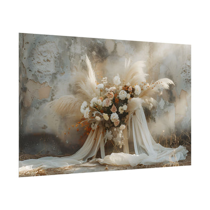 Whimsical Floral Bloom: Pampas Grass Artwork - Poster