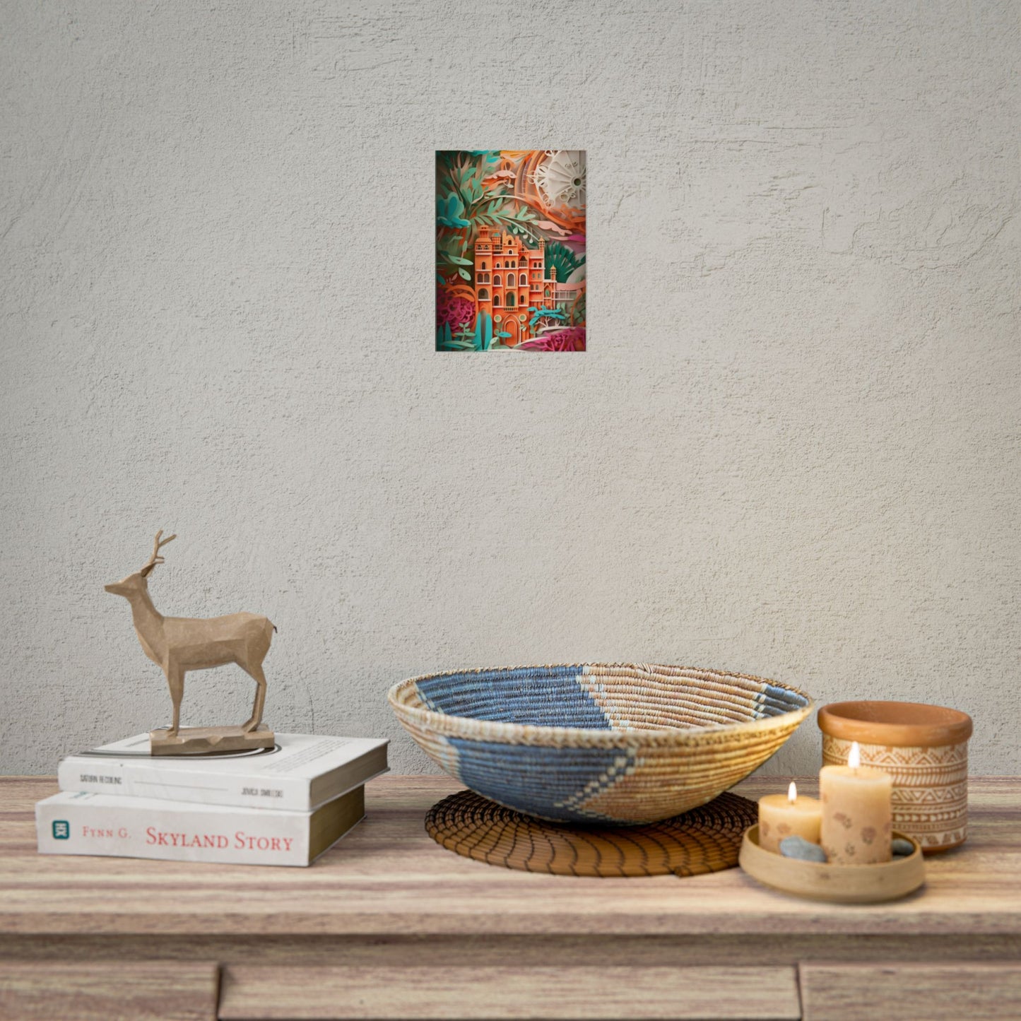 European Paper Quilled Landscape: Artistic Craftsmanship - Poster