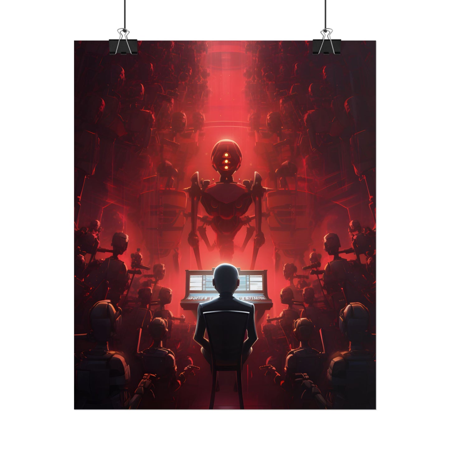 Robot Symphony: Futuristic Music Art - Poster
