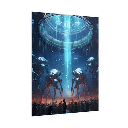 Vibrant Robot Symphony: A Harmonious Blend of Human and Robotic Musicians - Poster
