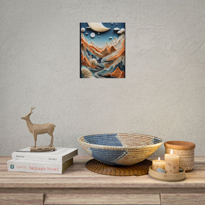 Vibrant European Quilled Landscape: Intricate Paper Art - Poster