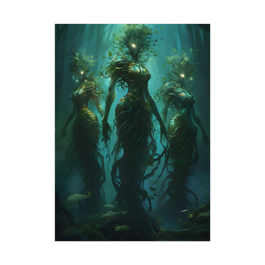 Mystical Forest Ancient Tree: Serene Nature Art - Poster