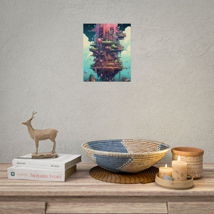 Gamified Pixelated Cyber-Pets: Colorful Digital Art - Poster