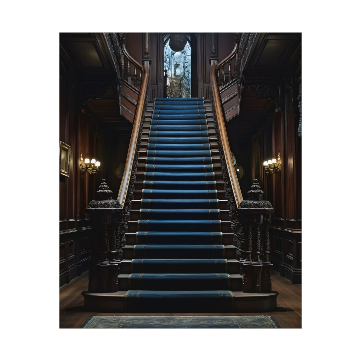 Haunted Gothic Mansion: Spooky Victorian Atmosphere Artwork - Poster