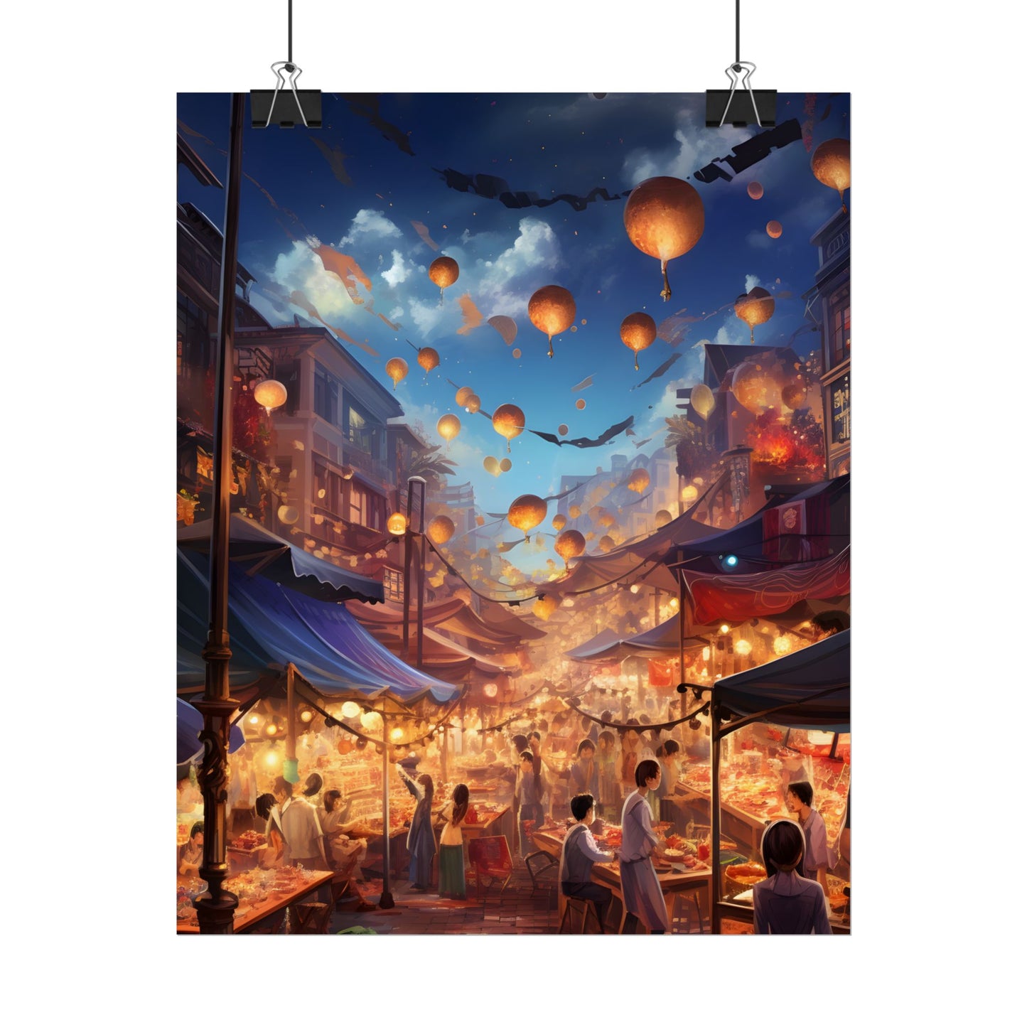 Magical Street Food Market: Enchanted Eats in Full Bloom - Poster