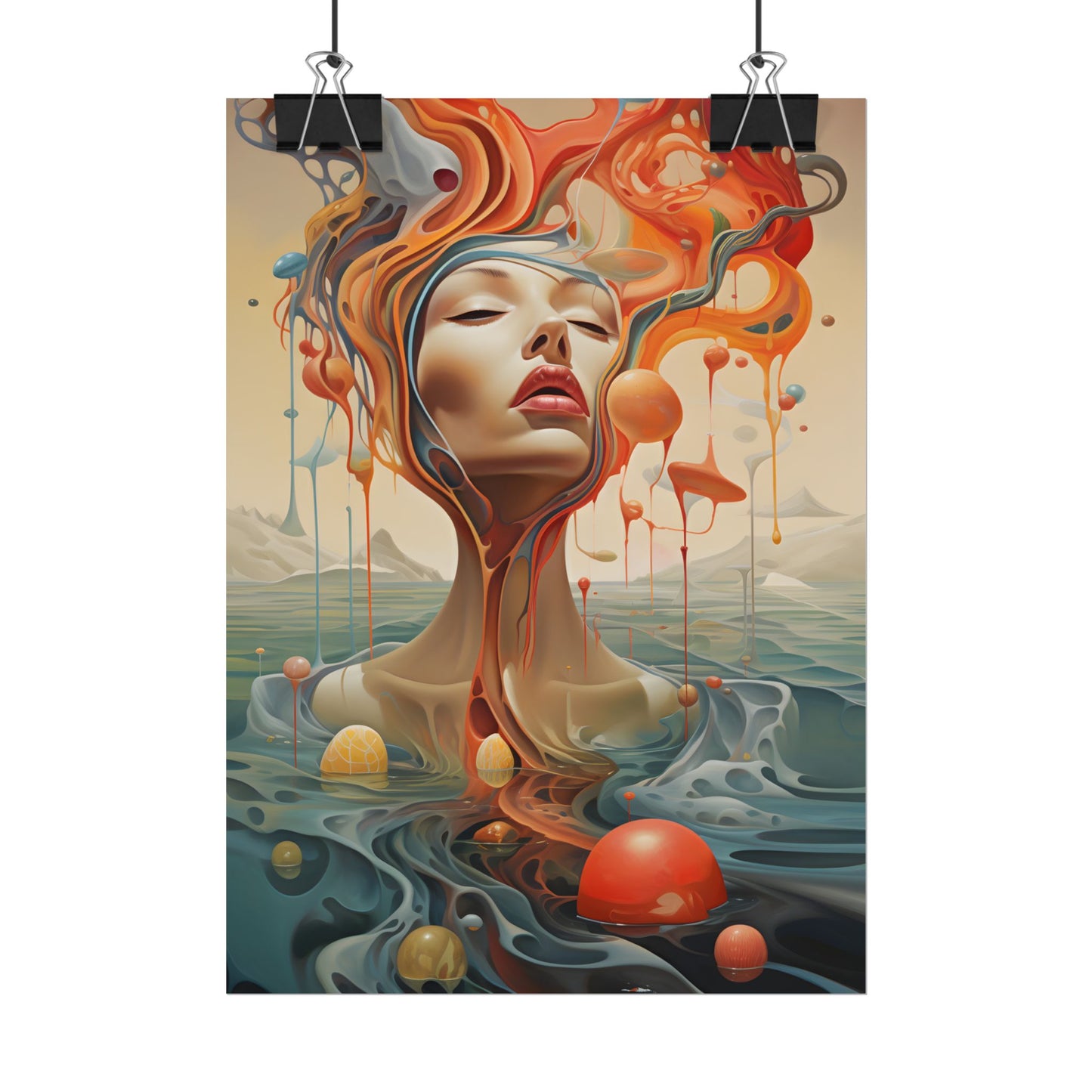 Surreal Dreamscape: Vibrant Psychedelic Colors - Poster