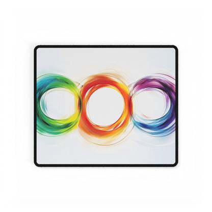 Colorful Swirls: Graphic Art Design - Desk Mat