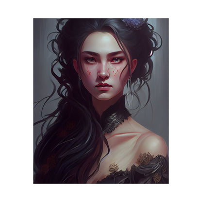 Astonishing Female Portrait: Dr. Black Hair Elegance - Poster