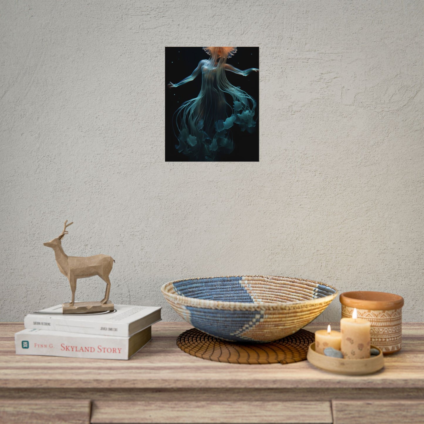 Underwater ballet of luminescent beauty: A dance in motion with oceanic harmony - Poster
