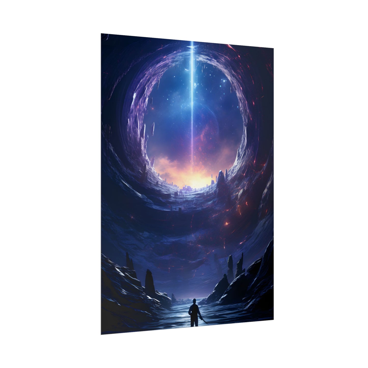 Black Hole Galaxy: Cosmic Digital Artwork - Poster