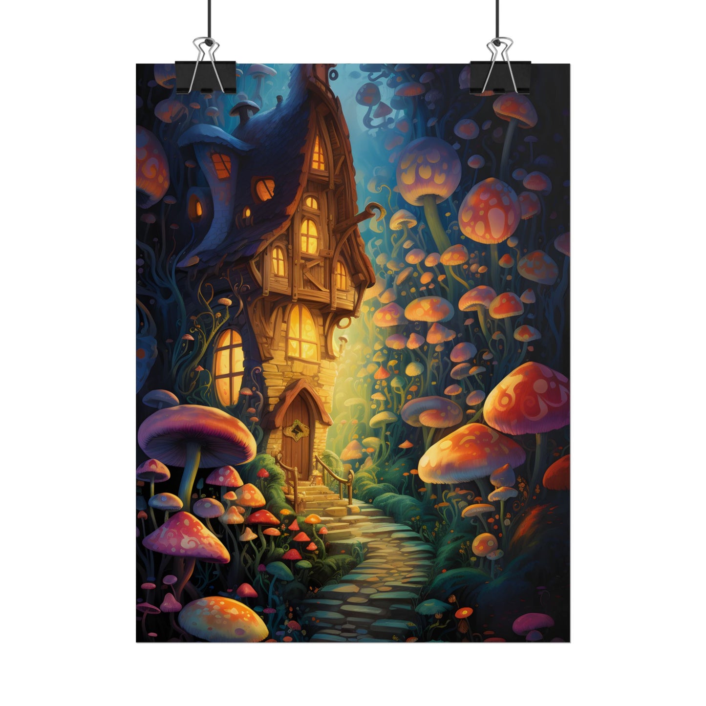 Enchanted Forest Whimsy: Vibrant Fairy Tale Artwork - Poster