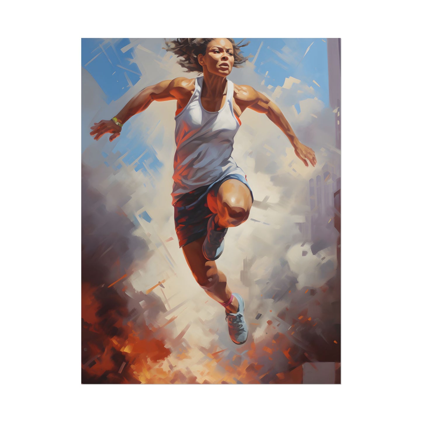 Passionate Athlete: Dedicated Portrait - Poster