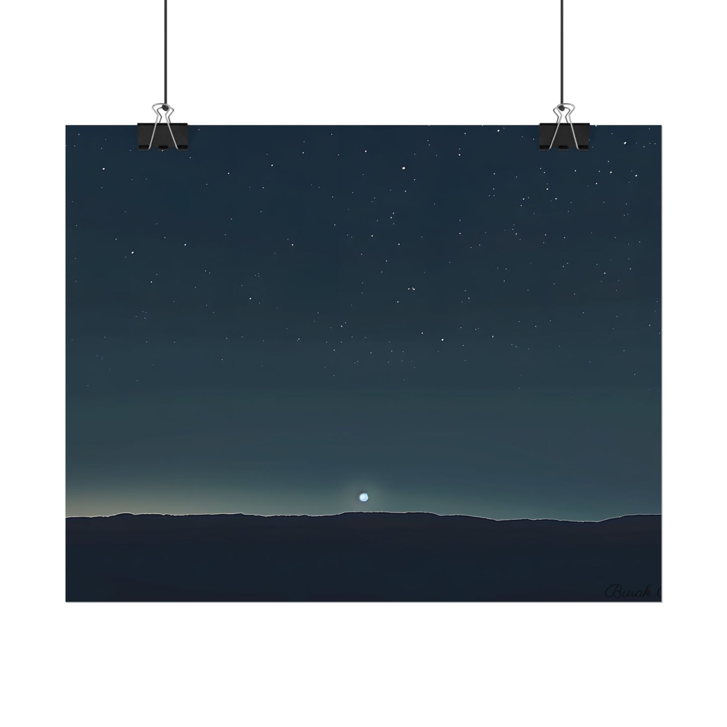 Minimalist Night Sky: Celestial Artwork with Stars and Palette - Poster