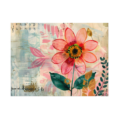 Blooming Growth: Whimsical Flower Art - Poster