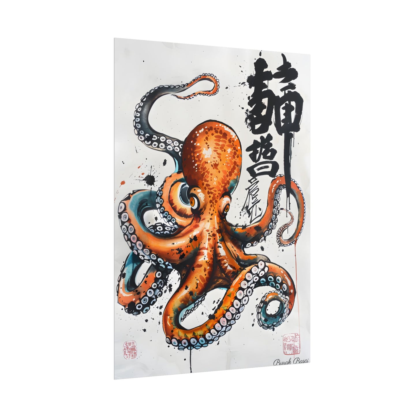 Japanese Ukiyo-e Octopus: Traditional Artwork Print - Poster