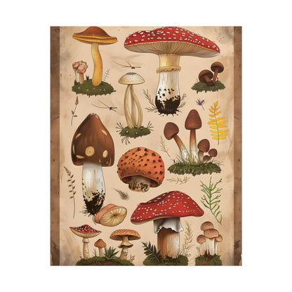 Vibrant Mushroom Species Poster: A Colorful Collection - Poster