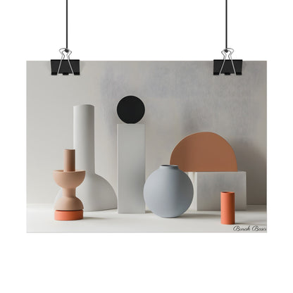 Minimalist Simple Geometric Jewelry: Close-Up View - Poster