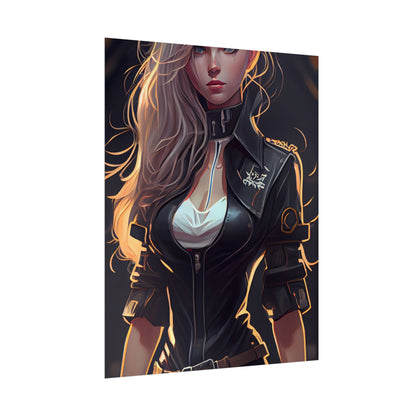 Blonde Female Police Officer: Calm Professional in Hotel Lobby - Poster