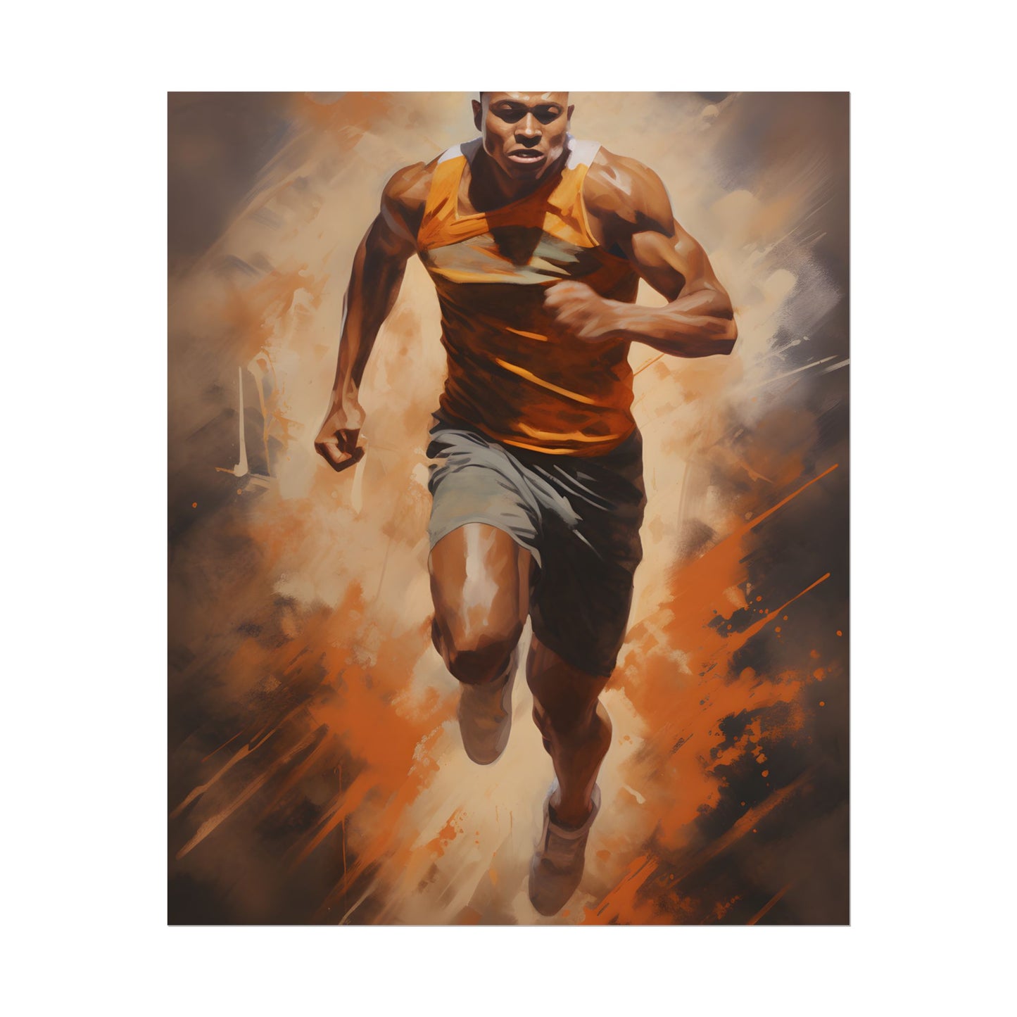 Passionate Fitness Moment: Dedicated Athlete in Action - Poster