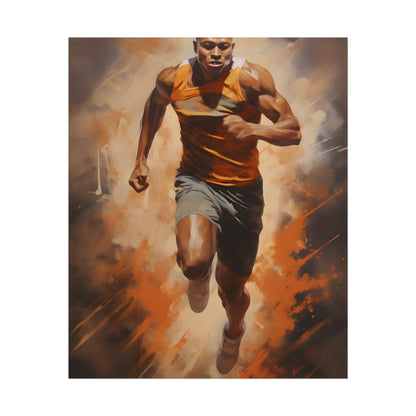 Passionate Fitness Moment: Dedicated Athlete in Action - Poster