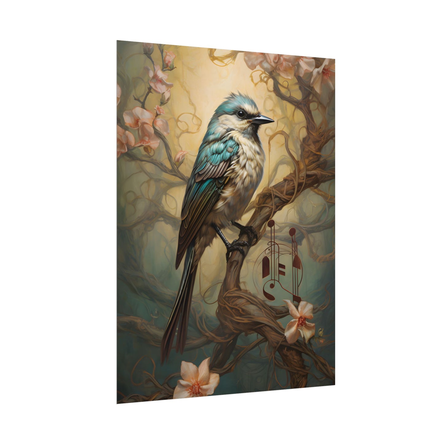Blue Beauty: A Majestic Songbird in Nature - Poster