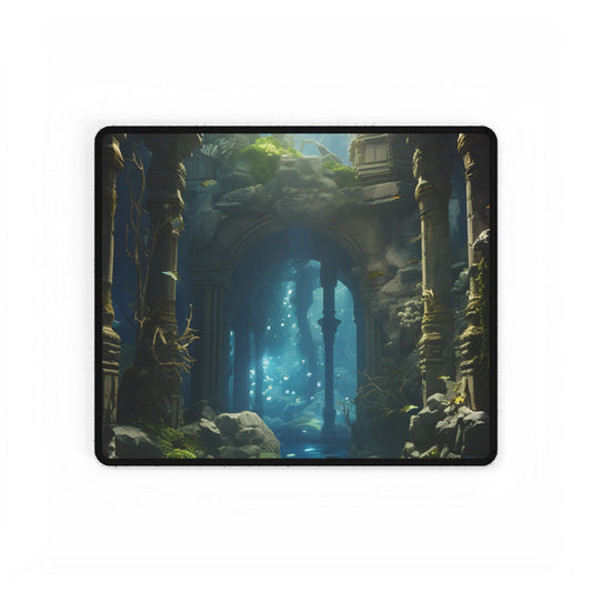 Mysterious Sunken Ancient Civilization: Underwater Artwork - Desk Mat