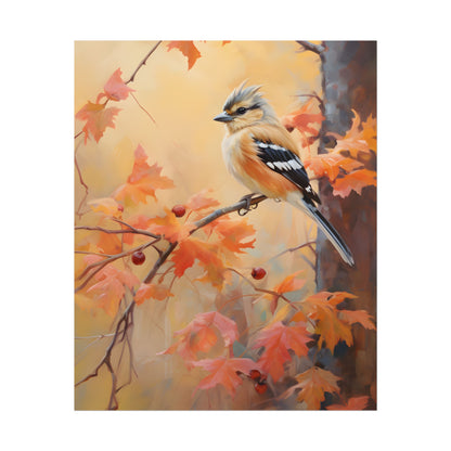 Vibrant Autumn Oak: Realistic Oil Painting - Poster