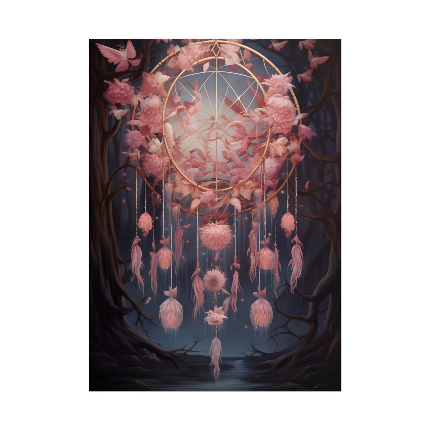 Ethereal Dreamcatcher Realm: Surreal Landscape Art - Poster