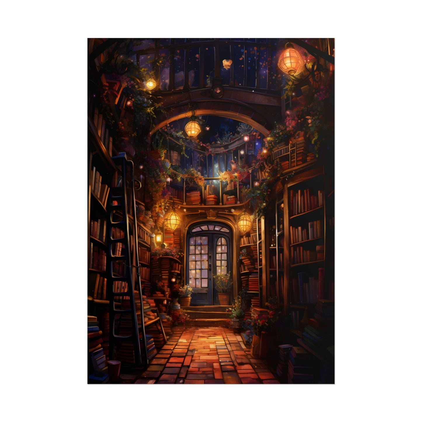 Magical Bookshop: Cozy Charming Bookstore Art - Poster