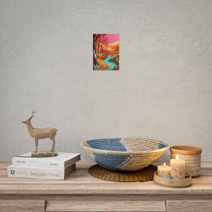 Vibrant Paper Quilled Canyon: Eye-Catching Landscape Art - Poster