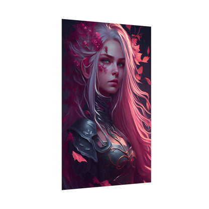 Astonishing Female Portrait with Pink Hair: Artistic Vision - Poster