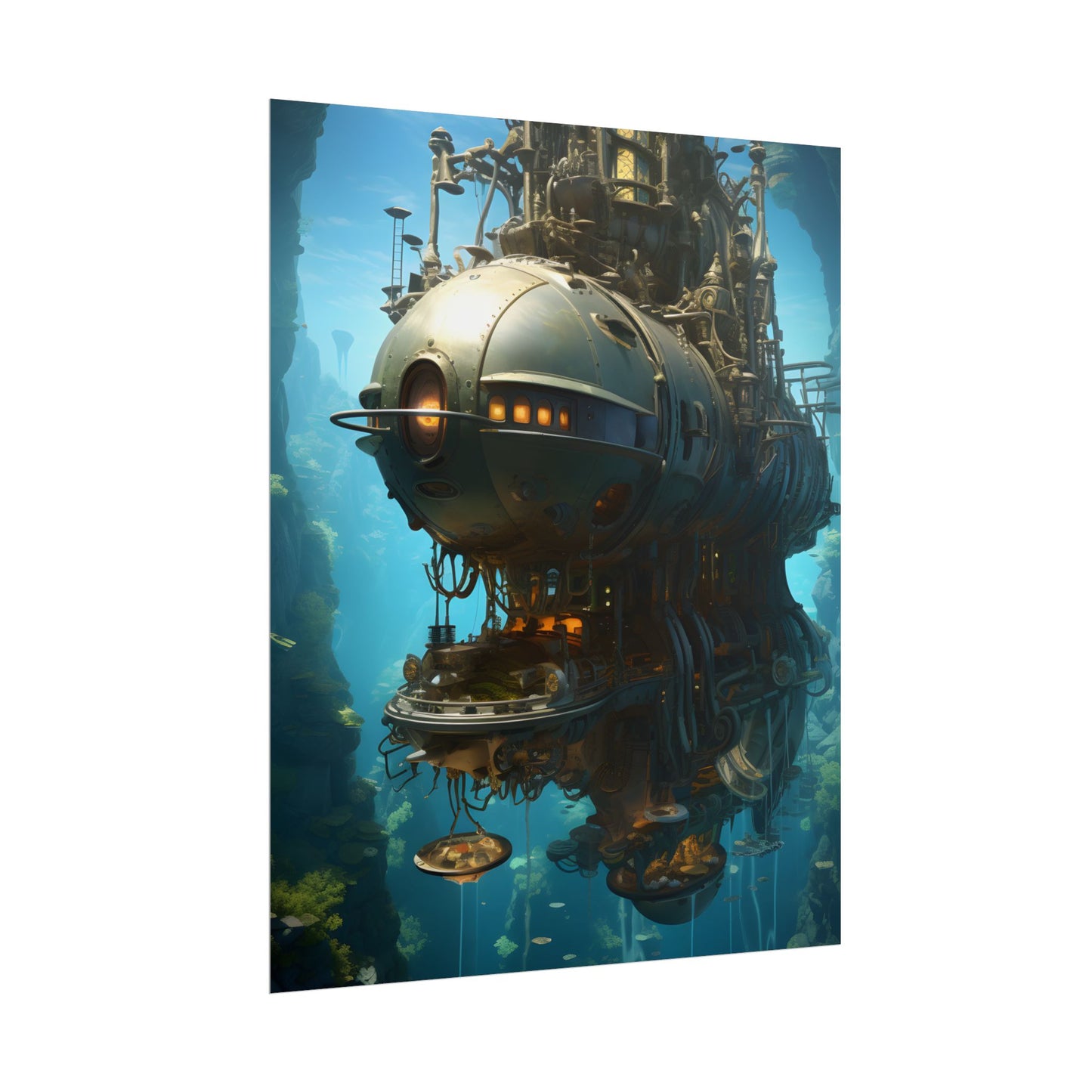 Steampunk Oceanic Adventure: Crew Sails the Horizon - Poster