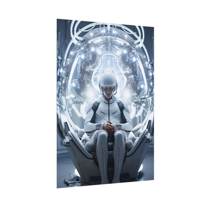 Elderly Man in a Complex Web: Medical Experiment Artwork - Poster